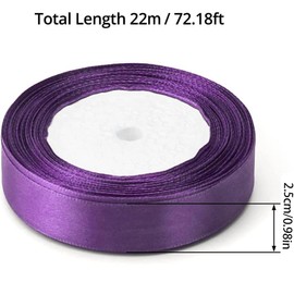 ZYHSLZ 6 Rollos Listón Satinado 2.5 cm, Cinta de Satén de Alta Densidad para Manualidades, Color Sólido (25 Yardas), Ideal para Bodas, Cumpleaños, Ramos, Decoración de Regalos y Proyectos DIY