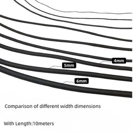 10 Meter Round Elastic Cord 4mm Wide Elastic String Black Stretchy String for Rrampoline Camping Sweatshirt Drawstring