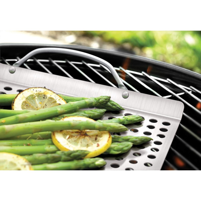 Outset 76632 Stainless Steel Grill Topper Grid, 11"x17" BBQ Tray