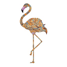 Pinenjoy Colorful Flamingo Wall Sticker Mandala Pattern Crane Wall Decal 22x10.6inch Removable Vinyl Sticker for Bedroom Living Room Wall Decor