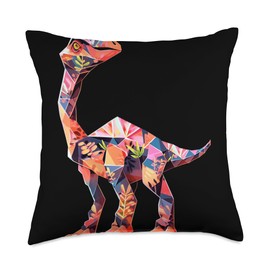 Origami Master Folding Paper Craft Origami Dinosaur Dino Japanese Art Paper Folding Artist Throw Pillow, 18x18, Multicolor
