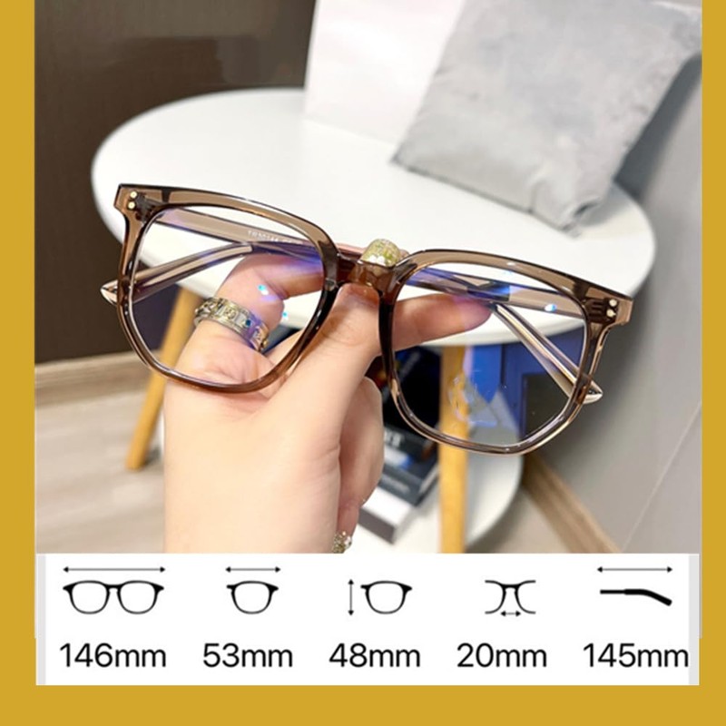 Oversized Square Reading Glasses for Women Men Blue Light Blocking