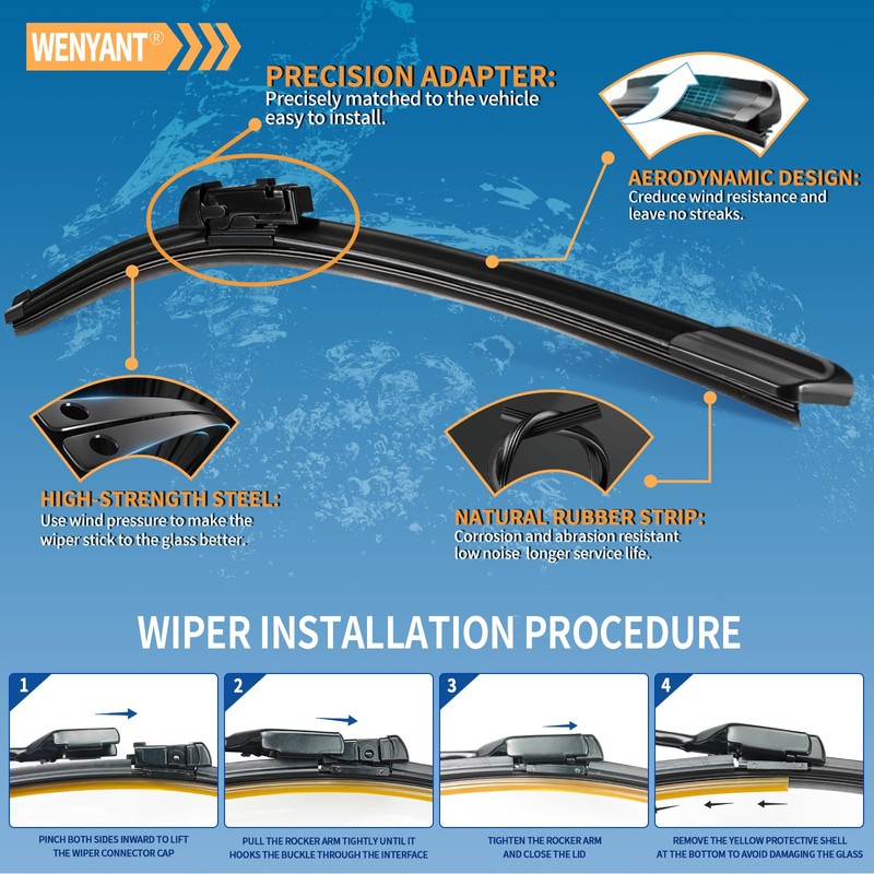 Wenyant 26"/20"/14" Windshield Wipers Compatible with Subaru Ascent 2019 2020