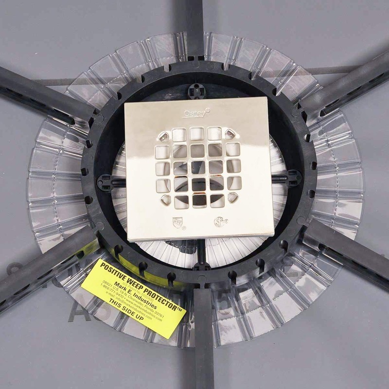 Goof Proof Shower SCB/Drain, 4” Square Shower Drain