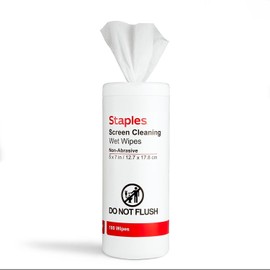 STAPLES Screen Cleaning Wipes, 100/Tub (ST61847)