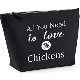 Hippowarehouse All You Need is Love and Chickens printed make up cosmetic wash bag 18x19x9cm