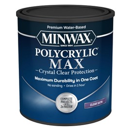 Minwax Polycrylic Max, Satin, Clear, 1 Quart, 611115555