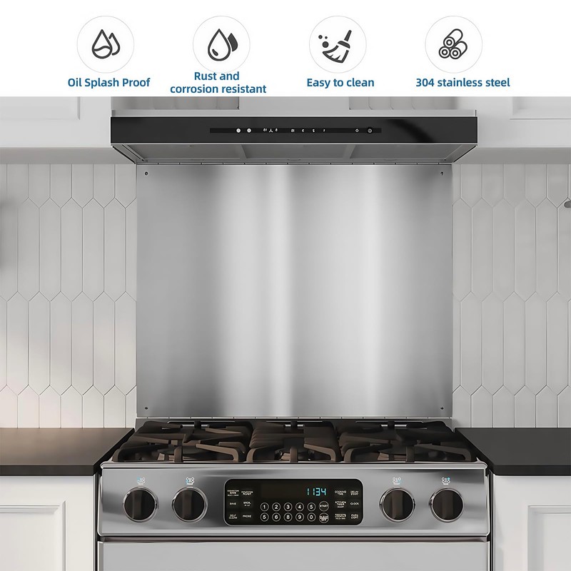 zsttion Stainless Steel Backsplash ，24 x 30Inch Range Hood Stove