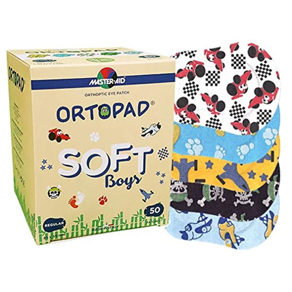 Ortopad® Soft Bamboo Boys Eye Patches, 50/Box (Regular Size, 4+ yrs) Textured Accents