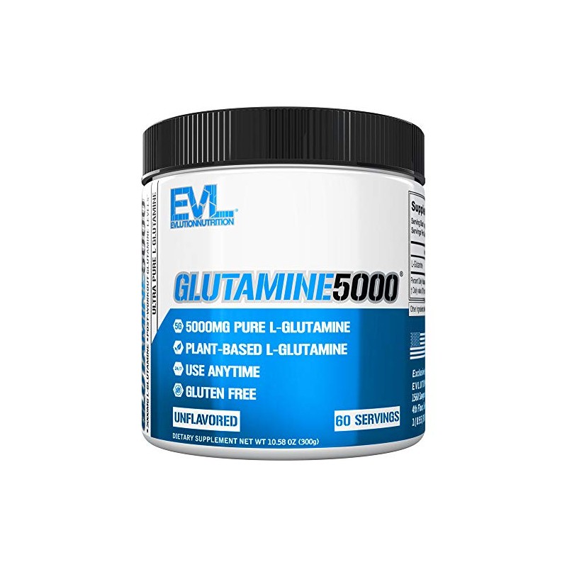 Evlution Nutrition Glutamine 5000 5 Grams of Pure Glutamine in