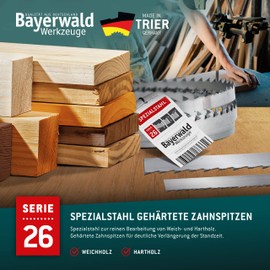 Bayerwald Special Steel Hardened Tooth Tips Band Saw Blade - 1490 x 6 x 0.4 x 4 / for All Standard Wood Types / Saw Band Suitable for Scheppach and Many More