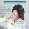 Sheomern 3 Pcs Super Jumbo Adjustable Satin Lined Shower Caps