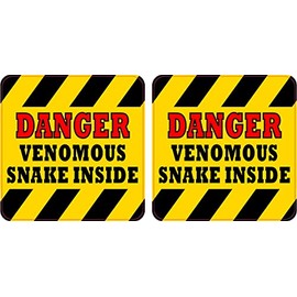 StickerTalk Danger Venomous Snake Inside Vinyl Stickers, 1 Sheet of 2 Stickers, 3 inches by 3 inches Each