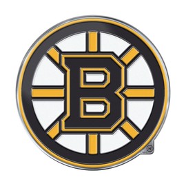 FANMATS 60478 Boston Bruins Heavy Duty Aluminum Embossed Color Emblem, Auto Emblem Decal