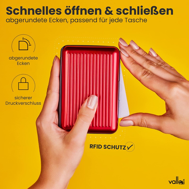 Vallet Aluminium Credit Card Case for Men and Women, Blocks