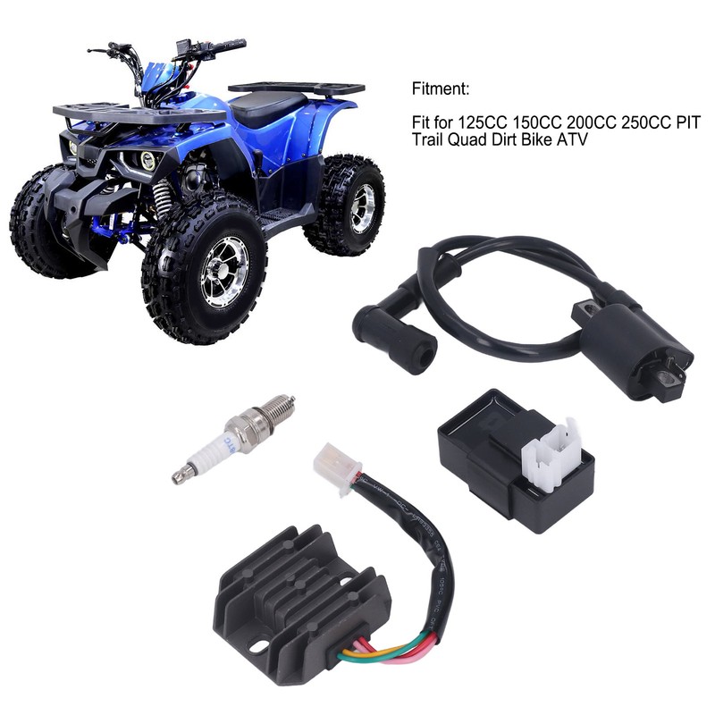 Ignition Coil 6Pin CDI Voltage Regulator Spark Plug Kit for