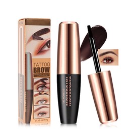 Peel Off Eyebrow Gel Tattoo Eyebrow Colour Grey/Brown Peel Off, Waterproof Durable Transfer-proof Eyebrow Gel Ink, Lasts 3 Days, Removable Eyebrow Dyeing Tattoo Eye Makeup for Women 03