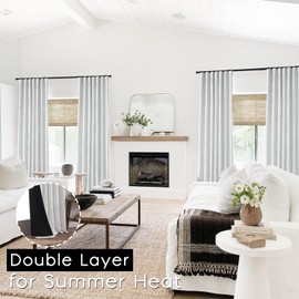 108 Inch White Extra Long Curtains for Bedroom,Hook Tape for Traverse Curtain Rod,100% Blackout Light Dark Out Faux Linen Long Curtains for Living Room,9FT Length,Back Tab No Clip or Rings,One Pair