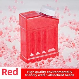 Colored jelly beads about 150000 gel beads crystal marble water absorbing bullet gel ball energy blaster supplement children's toys soft water bullet bubble gel shooter outdoor game supplies for vase filling:_red_Large bottle [about 150000 pieces]