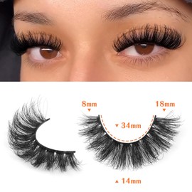 Wispy False Eyelashes Fluffy Mink Lashes Natural Look Cat Eye Lashes Pack 10 Pairs Fake Eyelashes Like Extensions 5D Volume Strip Lashes 18mm Mink Eyelashes by TNFVLONEINS