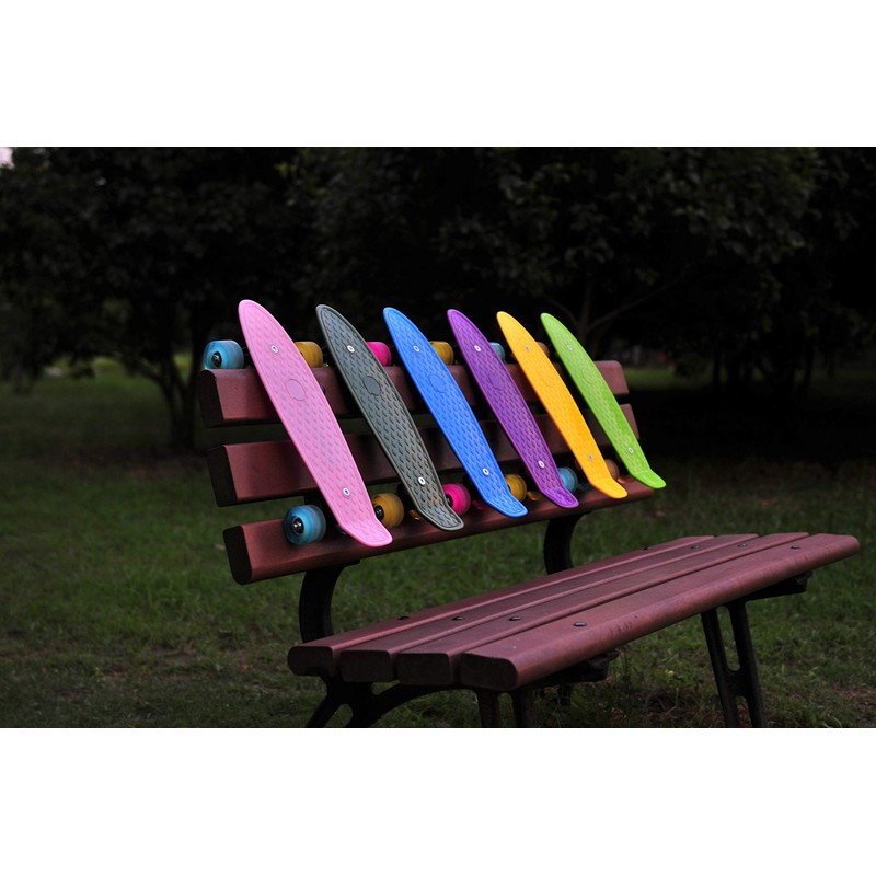 SK8MEMO 17X5inch Blue Kids Skateboard, Mini Skateboard for Beginner with