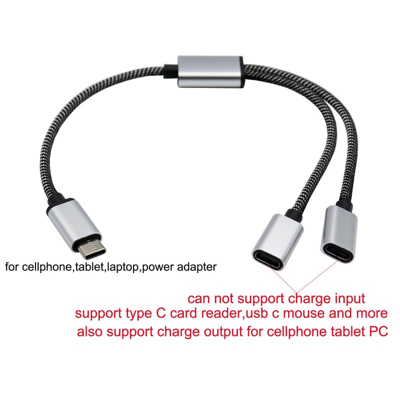 XUYUH USB C Male to Double USB C Female Splitter