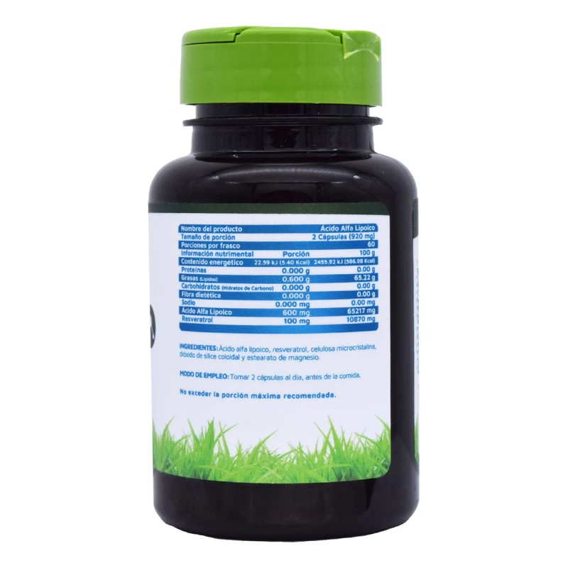Acido Alfa Lipoico 60 Cápsulas Vidanat Suplemento Alimen Sabor Sin