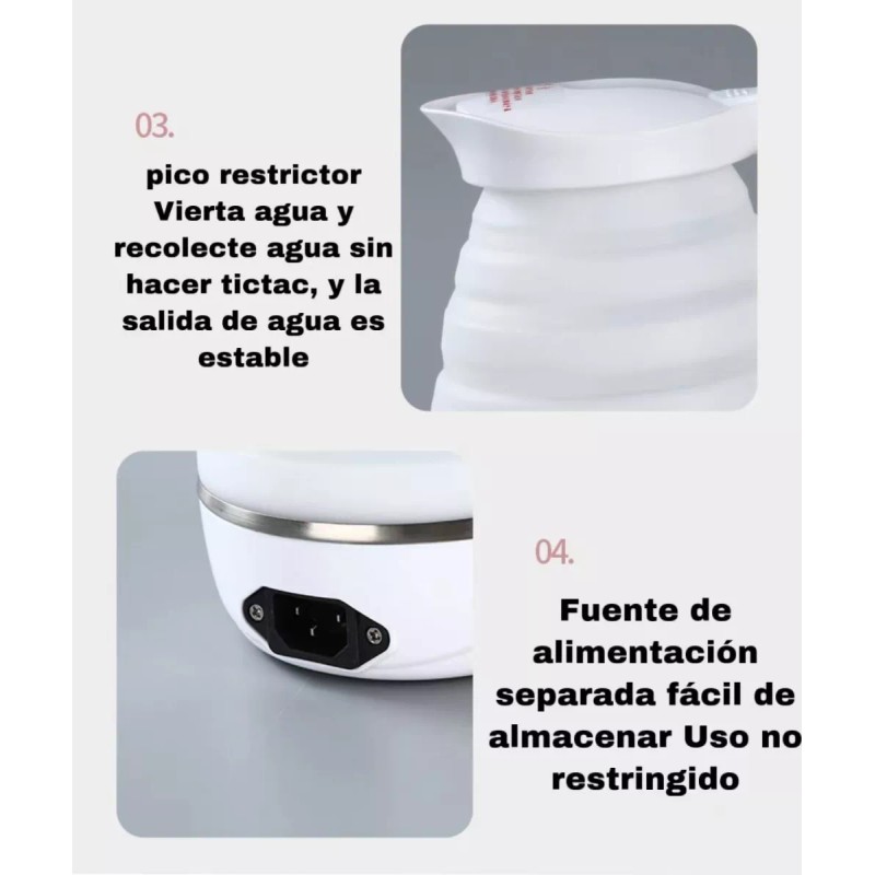 Yooshi Tetera Jarra Electrica Hervidor Agua Plegable Pava Portátil