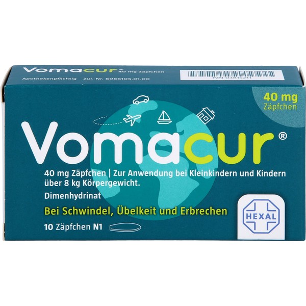 HEXAL Vomacur 40 mg Zäpfchen, 10 St. Zäpfchen