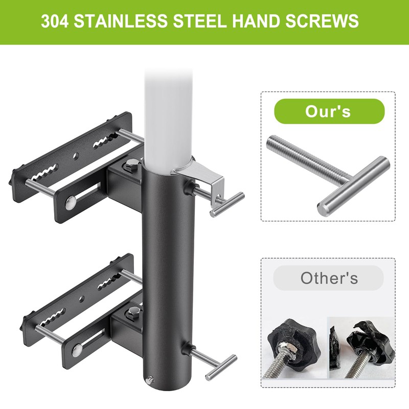 Lifeswell Heavy Duty Deck Railing Umbrella Holder, Adjustable Patio Umbrella