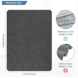 RccugmatS Chair Mat for Hardwood & Tile Floor, 47" x 52" Heavy Duty Office Chair Mat for Rolling Chairs Easy Glide, Anti Slip, Non-Curve, Floor Protector for Home Office, Gray