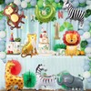 8 PCS Safari Jungle Animal Foil Balloons, Wild One Birthday