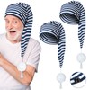 Eurzom 2 Pcs Men's Night Cap Striped Pajama Hat Adjustable