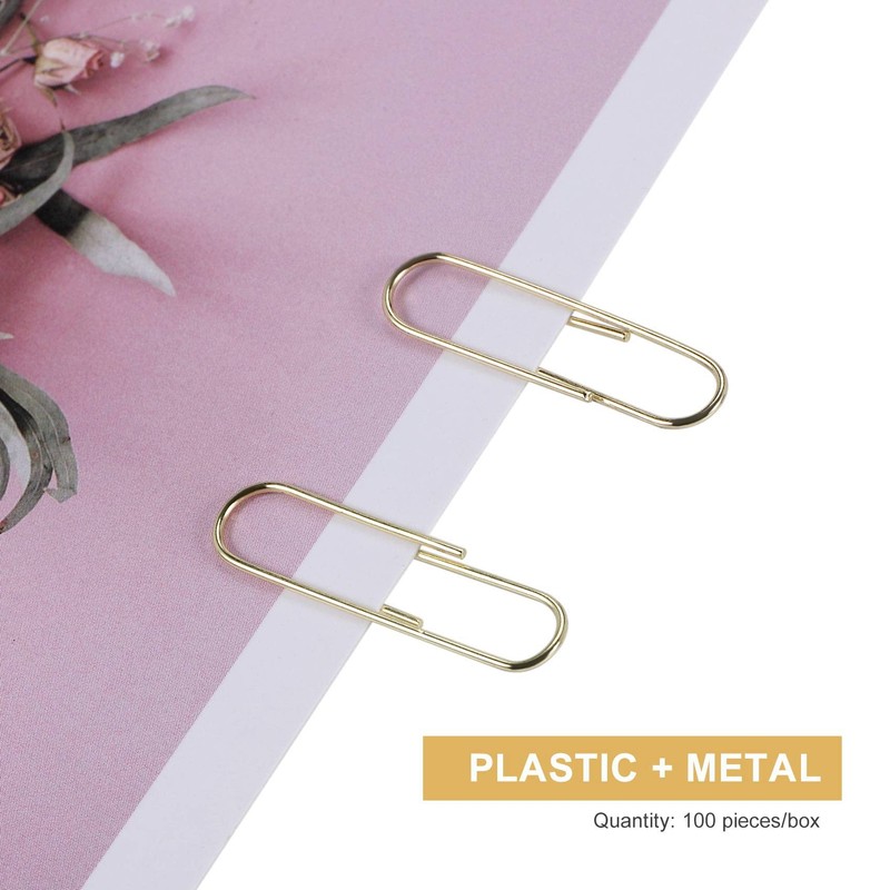 JAVERGGN Gold Office Clips in Elegant Magnetic Marble Clip Holder,