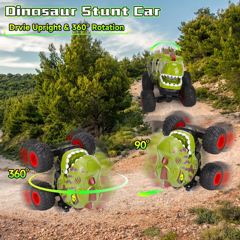 Dinosaur Remote Control Car for Boys 4-7 8-12, 50min+ Runtime