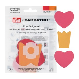 Prym FabPatch 921015 - Set di 3 toppe termoadesive con motivo Rub-on, motivo a cuore, con design bielastico, per abbigliamento sportivo, leggings, giacche e sneaker, senza cuciture e stiratura