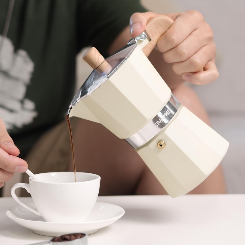Sivaphe Aluminum Moka Pot 6 Espresso Cups, Percolator Espresso and