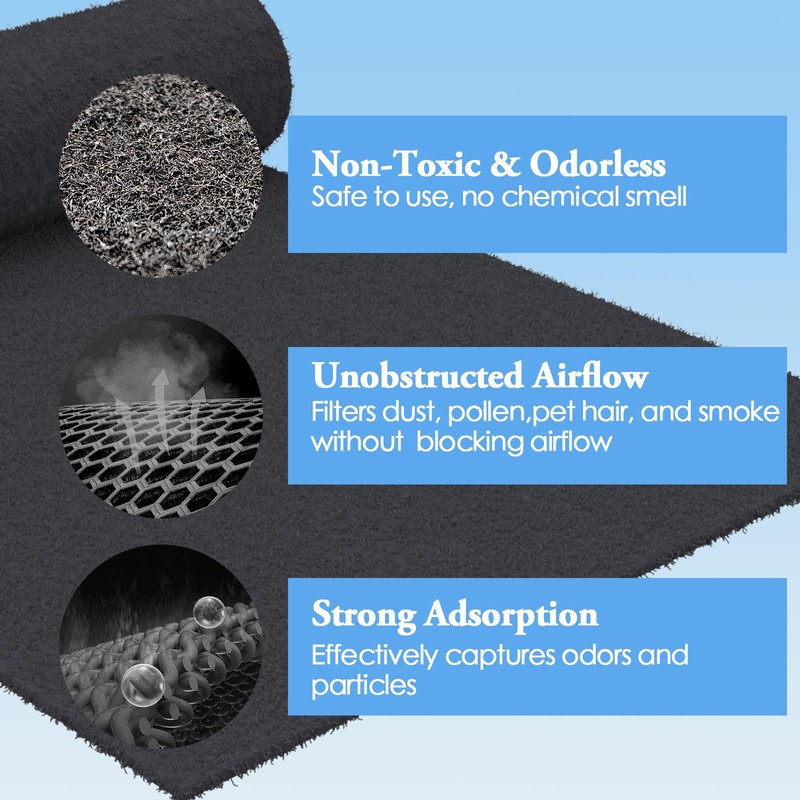 MAXTBEE Activated Carbon Air Filter Sheet 16"x48" – Cut to