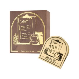 Dizdkizd Travelers Notebook Clip Vintage Coffee Themed Book Clamp Brass Page Holder Journal Accessories Metal Clip for Planner, Document