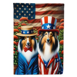 Caroline's Treasures DAC4218GF All American Collie Garden Flag Mailbox Flag Decorative Yard Flag Banner Outside Patio Artwork Yard Flower Beds, Garden Size, Multicolor