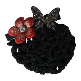 Women Hair Snood Net Barrette Elegant Butterfly Spring Clips Mesh Hairnet Bun Cover Net Hair Accessories for Stewardess Banks Hotels Restaurant Staff(D)