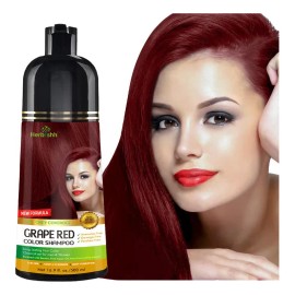 Shampoo Tinte Cubre Canas Rojo Uva Herbishh 500ml