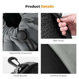 K&F Concept 4 Sizes Soft Drawstring Lens Pouch for Canon Nikon Sony Fuji Sigma Suitable for Daily and Professional Photography