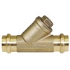 Midline Valve 327S100-NL Press Y-Strainer Valve, 1”, Brass
