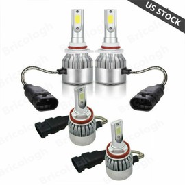 Unbranded 4X Luces Fuertes Para Auto Coche Luz Carro Bulbs 9005 H11 LED SUPER Blanco Hi/lo