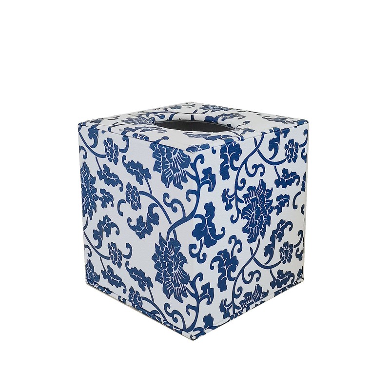 S Forever Home Decor Flower Pattern Faux Leather Tissue Box