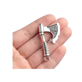Acxico 10Pcs Antique Silver Axe Viking Charms Pendant for Bracelet Necklace Jewelry