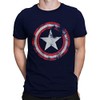 Captain America Distressed Shield Navy T-Shirt 4XLarge