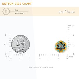 Craftisum 20 pcs Vintage Enamel Flower Metal Shank Sewing Coat Buttons -18mm -11/16"