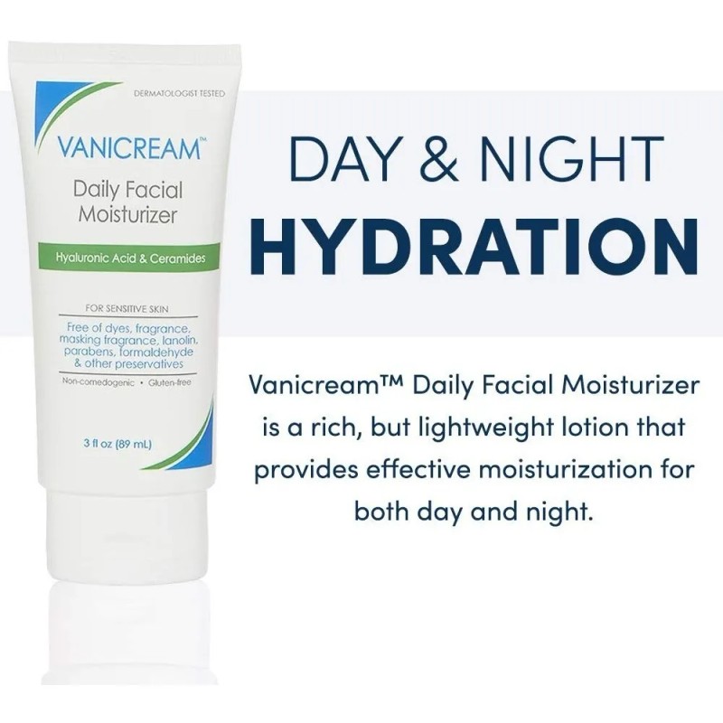 Vanicream Crema Hidratante Facial Ácido Hialurónico Piel Sensible 89ml